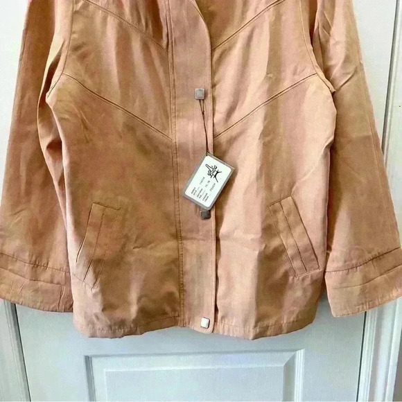 Vintage Luba Trench Coat Lightweight Softshell Jacket Pastel Peach 15/16 NWT - Picture 4 of 14